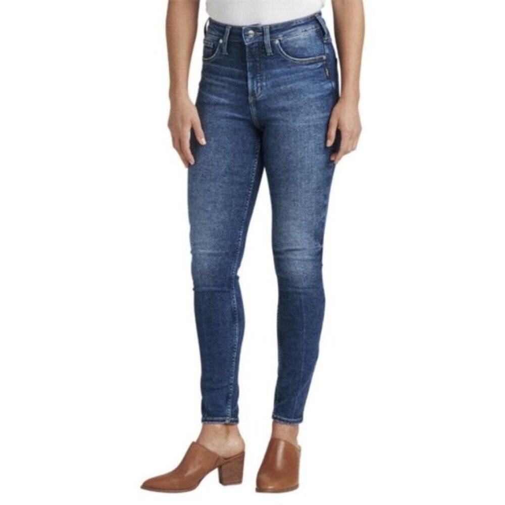 Silver Infinite Fit High Waist Stretch Western Skinny Jeans M/L29